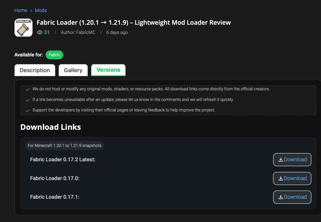 how to download fabric loader