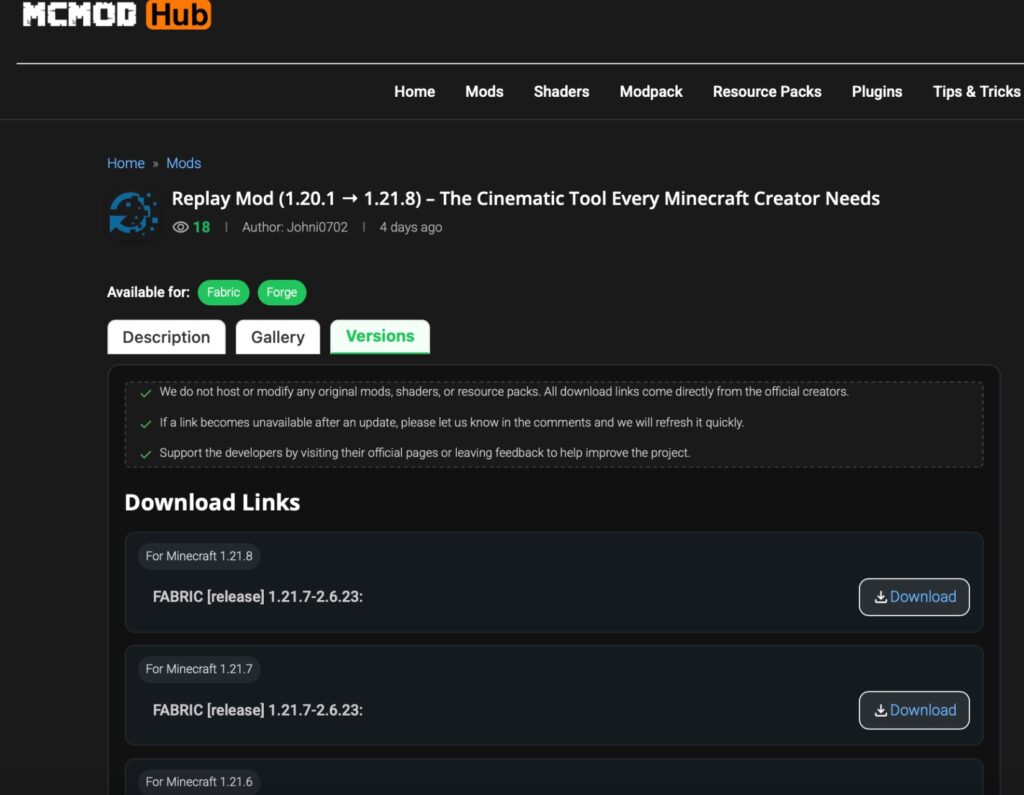 how to download replay mod